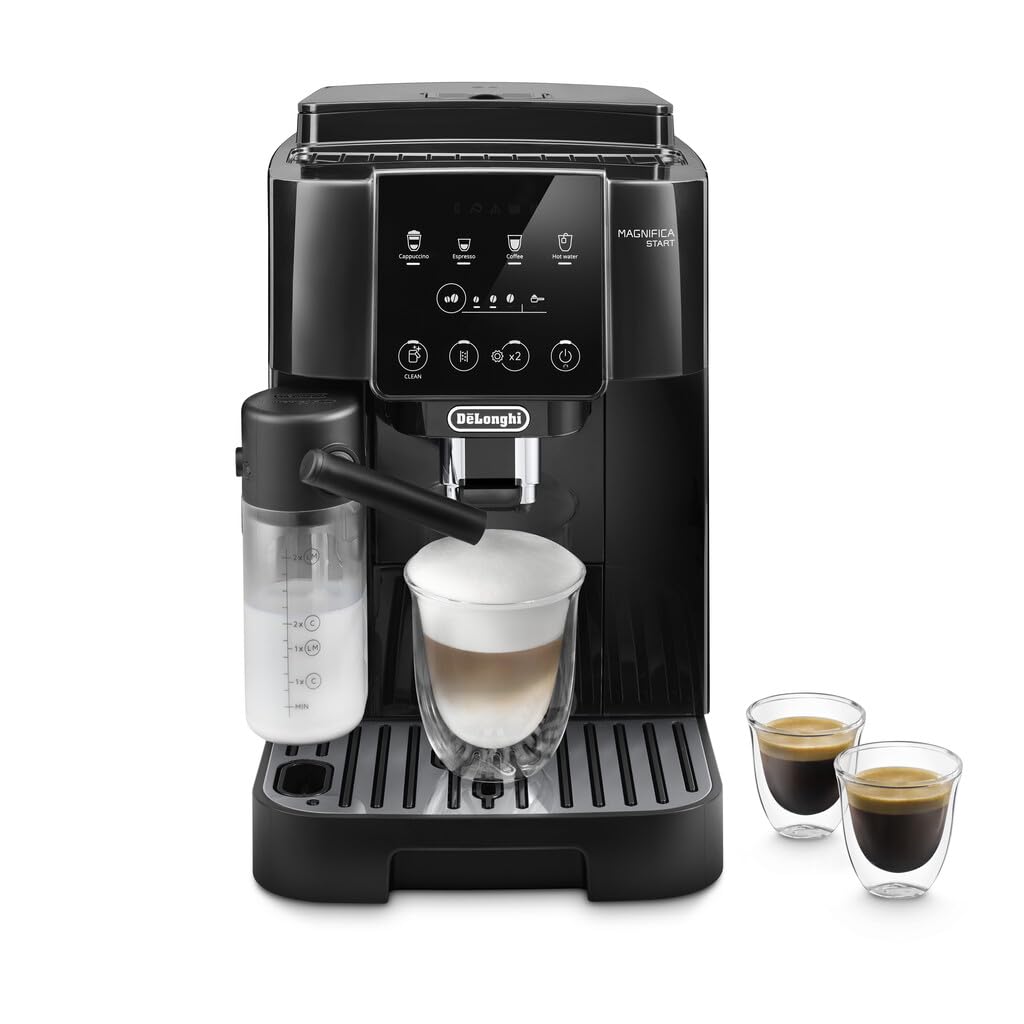 De'Longhi Magnifica Evo Next ECAM312.80.TB, Automatic Coffee Machine With Automatic Milk Frother, Bean To Cup Coffee and Cappuccino Machine with Intuitive Touch Display, Black/Titanium