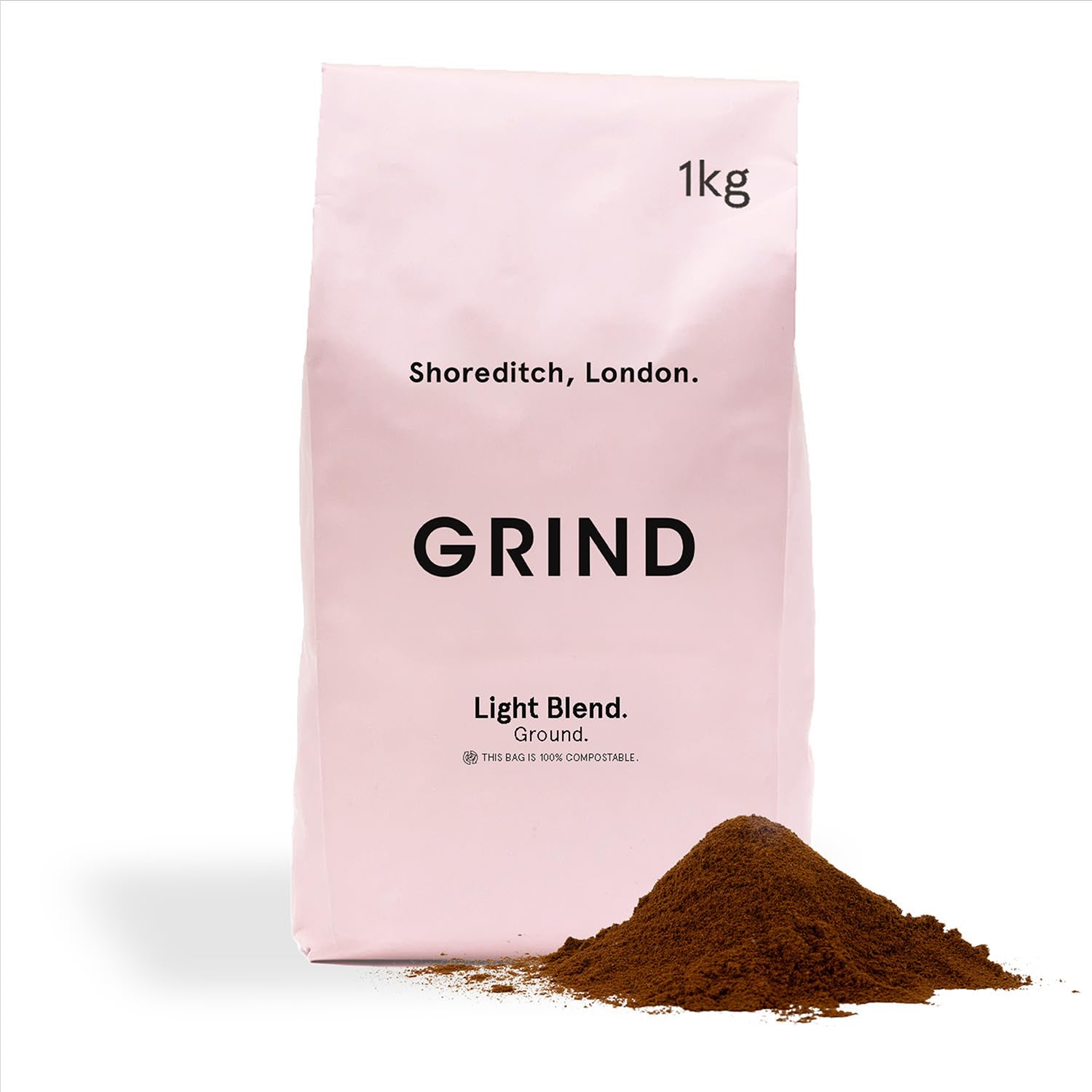 Grind Light Blend Ground Coffee – 1kg Bag – Light Roast – 100% Arabica – Suitable for Cafetière, Moka Pot, AeroPress and Filter Brew – Ethically Sourced