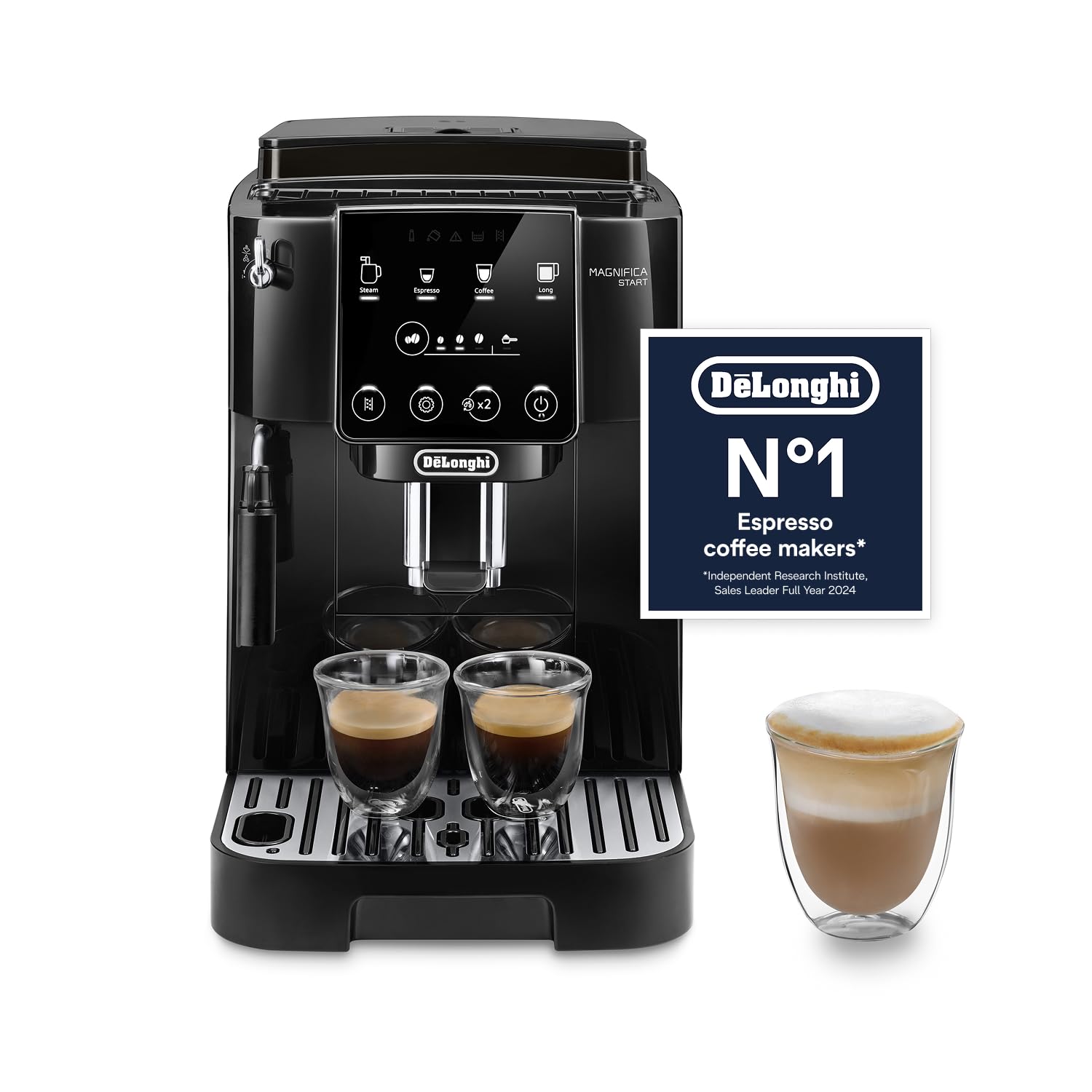 De'Longhi Magnifica Evo Next ECAM312.80.TB, Automatic Coffee Machine With Automatic Milk Frother, Bean To Cup Coffee and Cappuccino Machine with Intuitive Touch Display, Black/Titanium