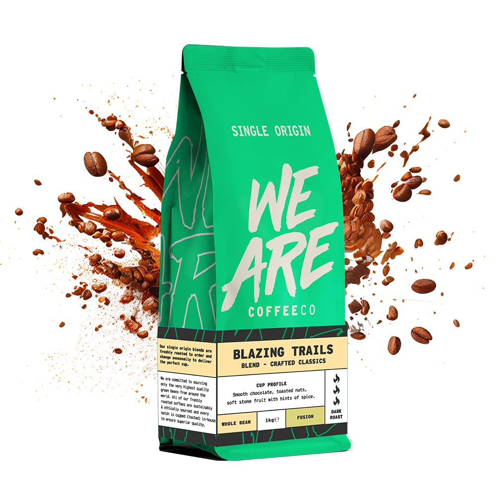 We Are Coffee Co - Single Origin Blend Coffee Beans - Blazing Trails | Whole Bean 1kg | Dark Roast | 100% Arabica | Freshly Roasted in the UK