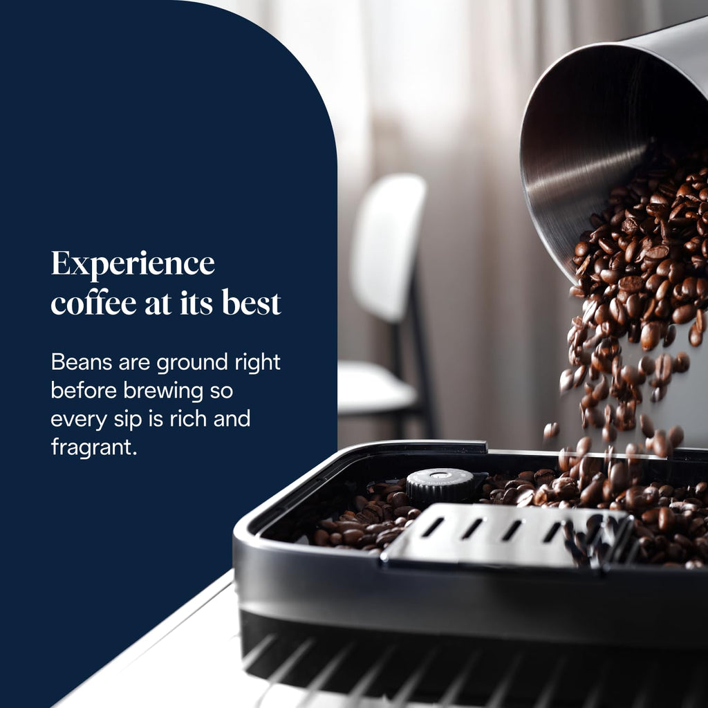 De'Longhi Magnifica Evo Next ECAM312.80.TB, Automatic Coffee Machine With Automatic Milk Frother, Bean To Cup Coffee and Cappuccino Machine with Intuitive Touch Display, Black/Titanium