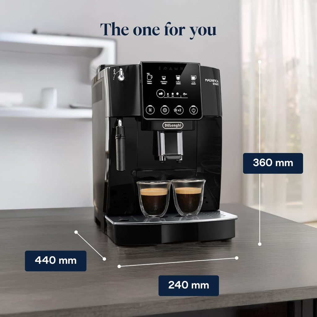 De'Longhi Magnifica Evo Next ECAM312.80.TB, Automatic Coffee Machine With Automatic Milk Frother, Bean To Cup Coffee and Cappuccino Machine with Intuitive Touch Display, Black/Titanium