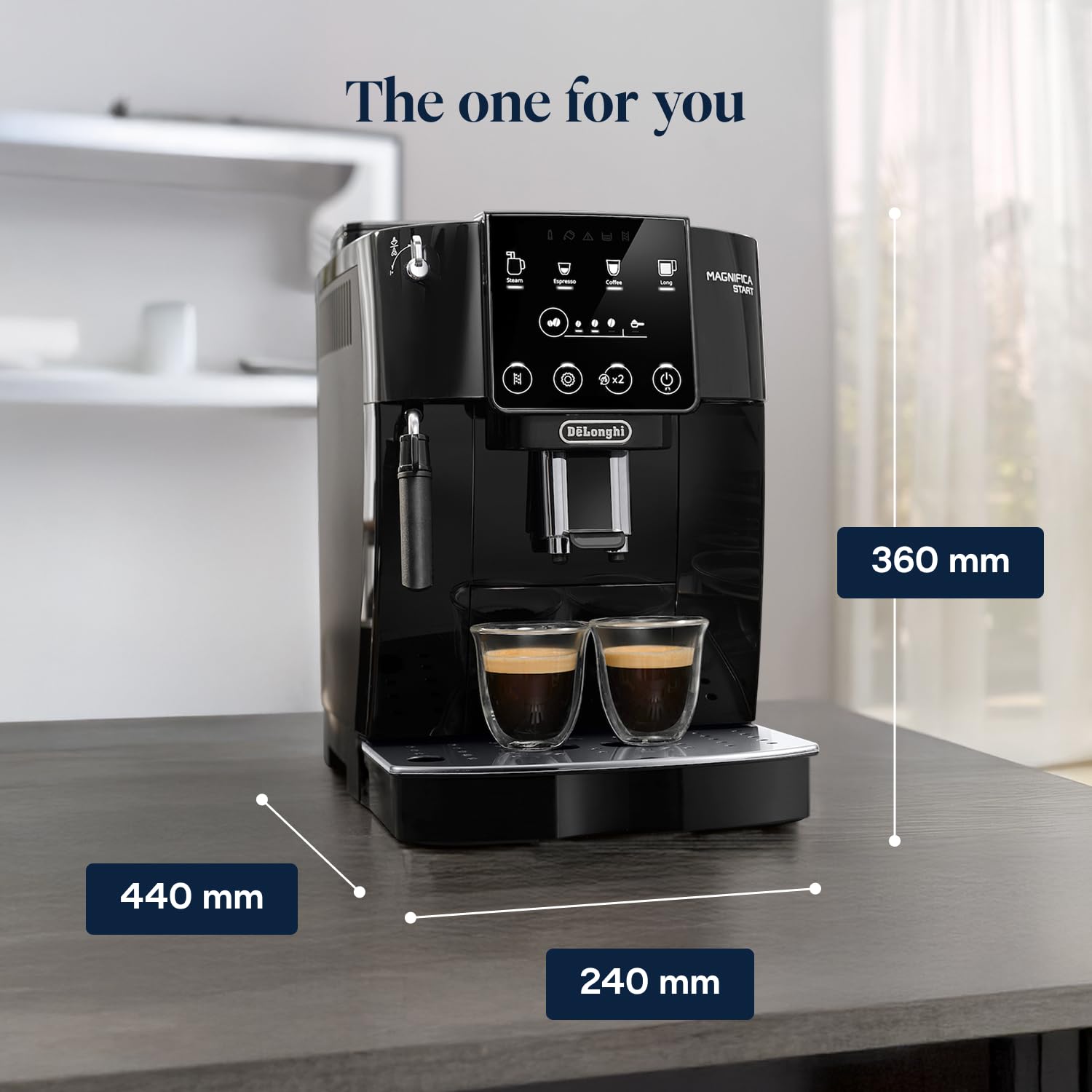 De'Longhi Magnifica Evo Next ECAM312.80.TB, Automatic Coffee Machine With Automatic Milk Frother, Bean To Cup Coffee and Cappuccino Machine with Intuitive Touch Display, Black/Titanium