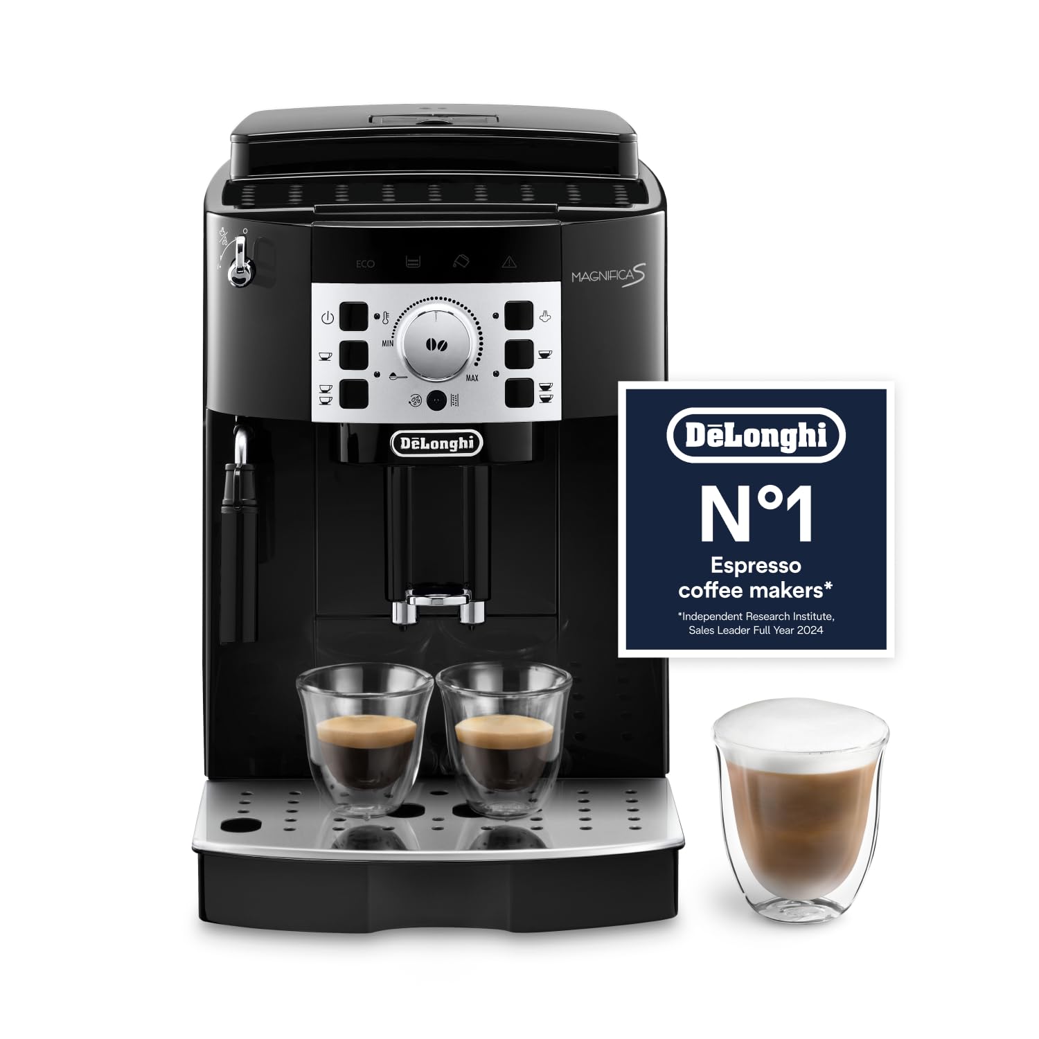 De'Longhi Magnifica Evo Next ECAM312.80.TB, Automatic Coffee Machine With Automatic Milk Frother, Bean To Cup Coffee and Cappuccino Machine with Intuitive Touch Display, Black/Titanium
