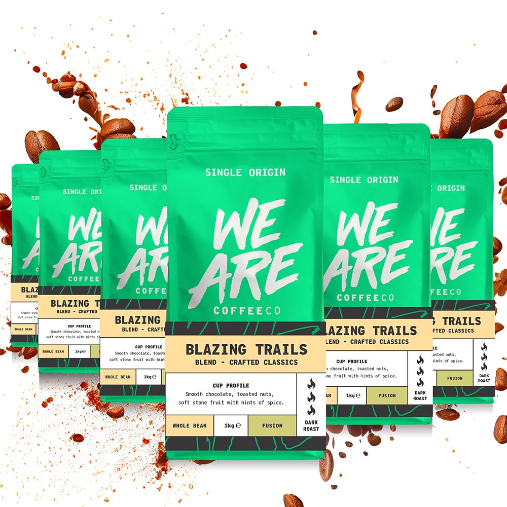 We Are Coffee Co - Single Origin Blend Coffee Beans - Blazing Trails | Whole Bean 1kg | Dark Roast | 100% Arabica | Freshly Roasted in the UK