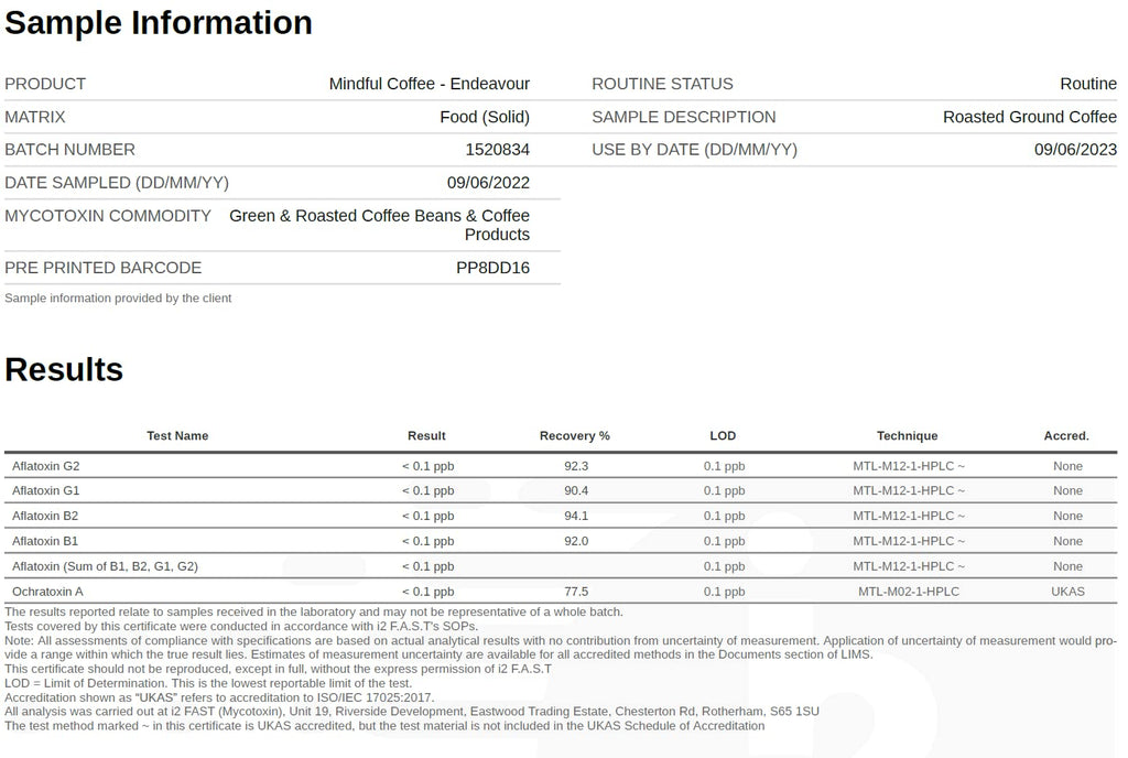 Mindful Coffee - Endeavour | Dark Roast | Mycotoxin Free - Lab Tested | Freshly Roasted (Whole Beans, 500g)