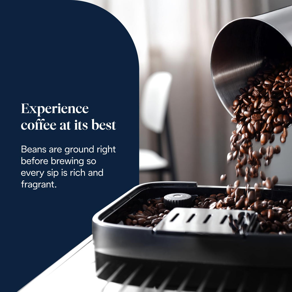 De'Longhi Magnifica Evo Next ECAM312.80.TB, Automatic Coffee Machine With Automatic Milk Frother, Bean To Cup Coffee and Cappuccino Machine with Intuitive Touch Display, Black/Titanium