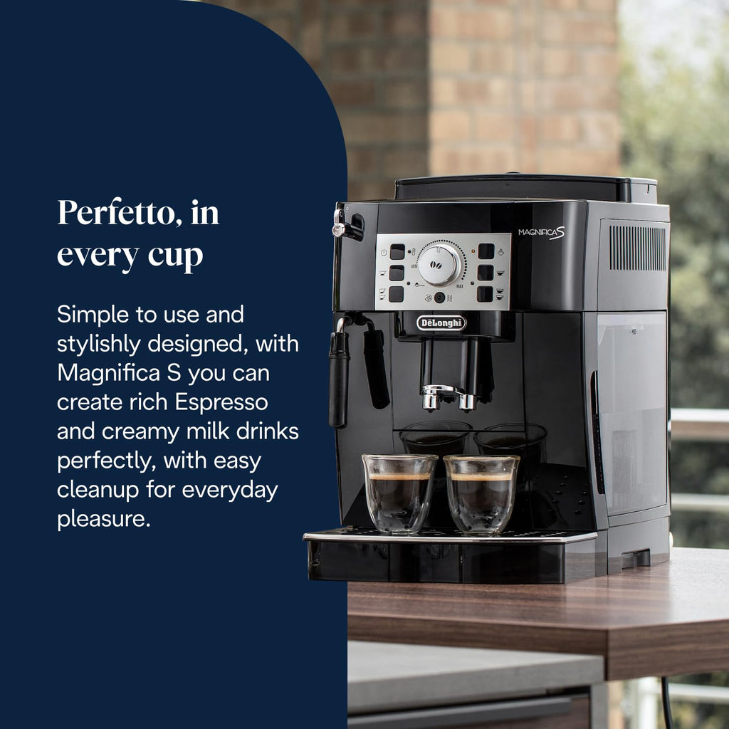 De'Longhi Magnifica Evo Next ECAM312.80.TB, Automatic Coffee Machine With Automatic Milk Frother, Bean To Cup Coffee and Cappuccino Machine with Intuitive Touch Display, Black/Titanium