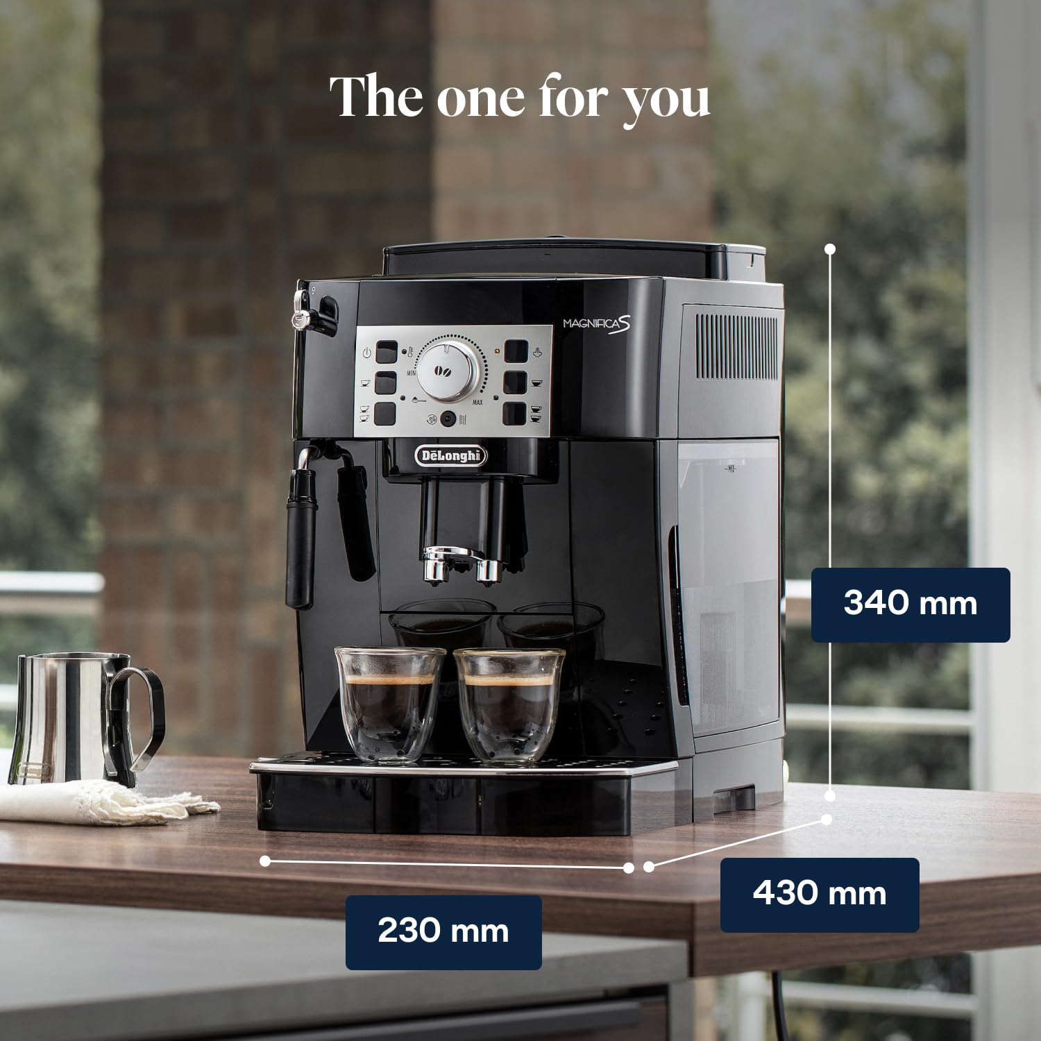 De'Longhi Magnifica Evo Next ECAM312.80.TB, Automatic Coffee Machine With Automatic Milk Frother, Bean To Cup Coffee and Cappuccino Machine with Intuitive Touch Display, Black/Titanium