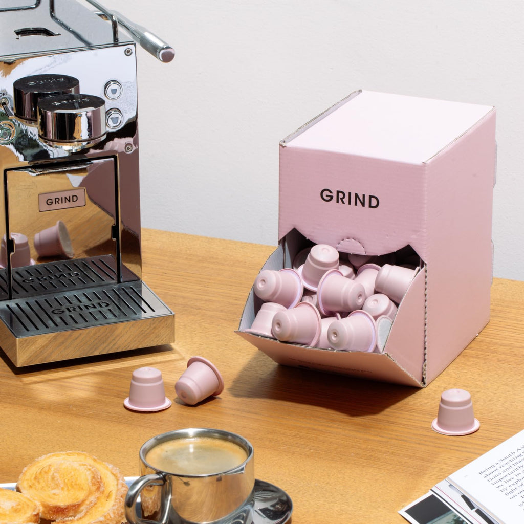 Grind House Blend Coffee Pods – Pack of 100 Biodegradable Capsules – 100% Arabica – Nespresso® Original Compatible – Home Compostable – Barista Quality and Specialty Grade – Medium Roast