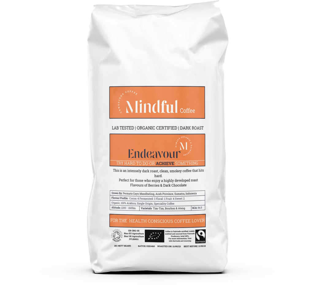 Mindful Coffee - Endeavour | Dark Roast | Mycotoxin Free - Lab Tested | Freshly Roasted (Whole Beans, 500g)